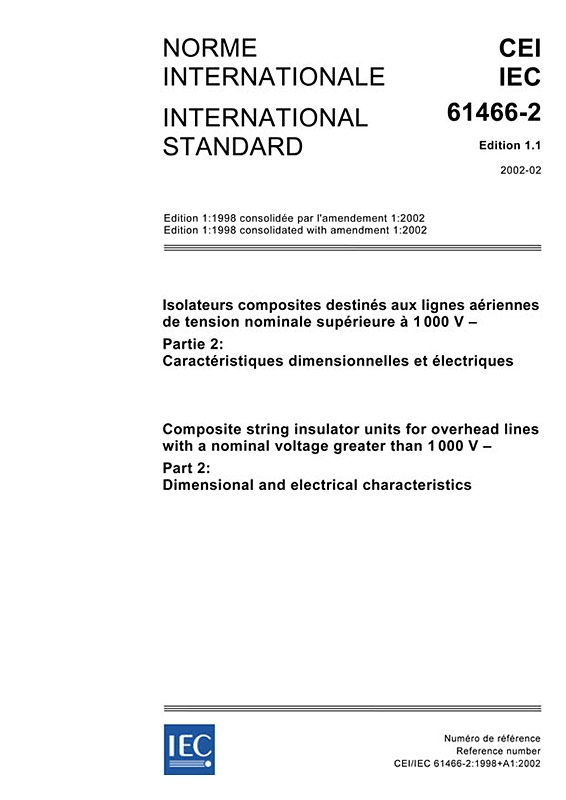 Cover IEC 61466-2:1998+AMD1:2002 CSV (Consolidated Version)